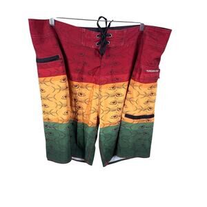 Tormenter Board Shorts Men Size 42 Multicolor Animal Print Fishbone Reggae Beach